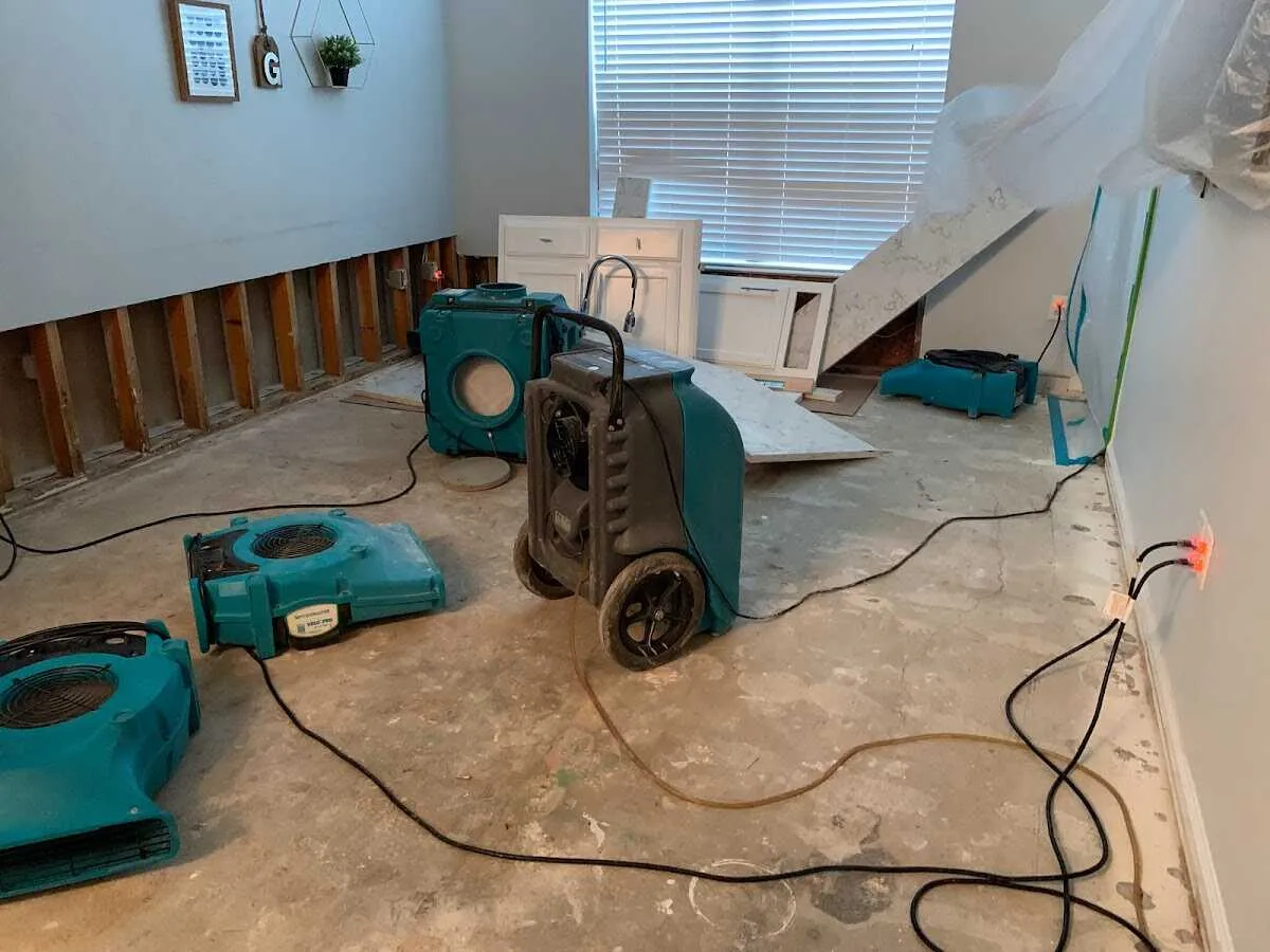Dehumidifier in flood-cut room for Water Extraction & Removal in West Carrollton